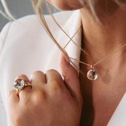 Praziolitový prsten Sunset, růžové zlato