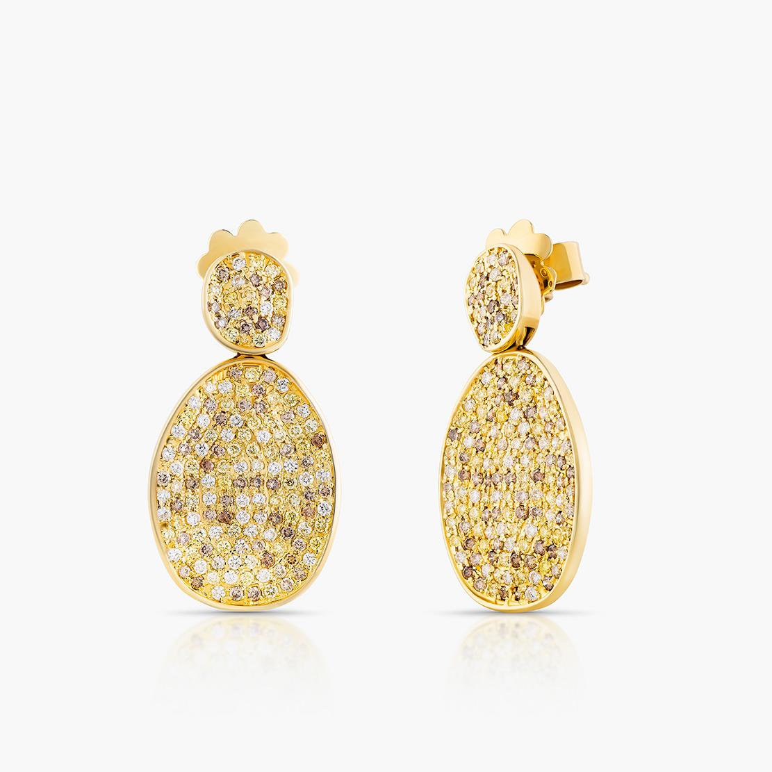 Diamantové náušnice Chelsea, žluté zlato