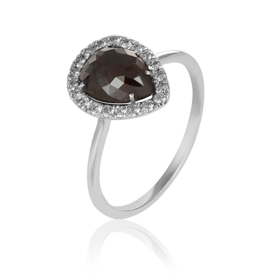 Diamantový zásnubný prsteň Alba, biele zlato