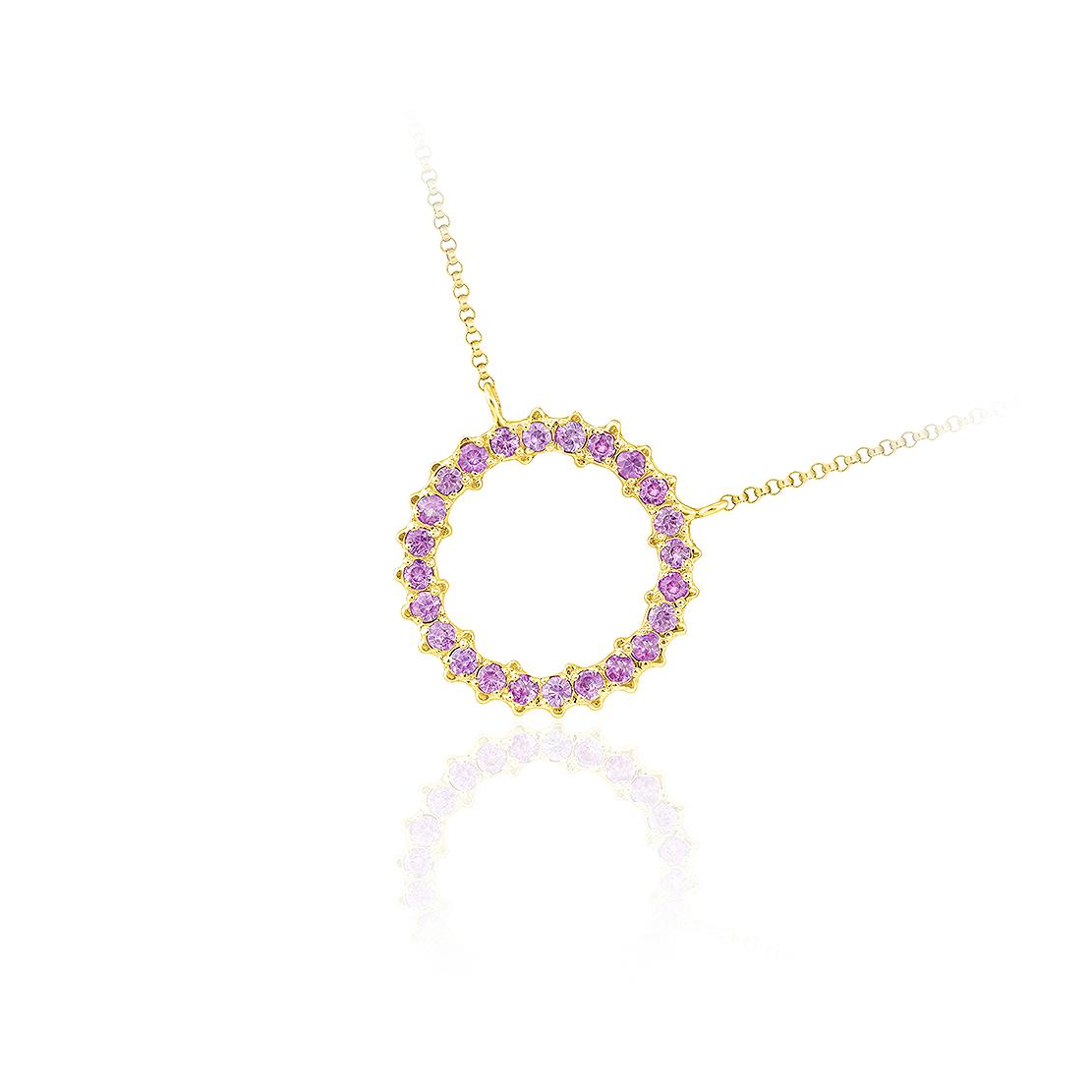 Zafírový náhrdelník Sokorta, žlté zlato