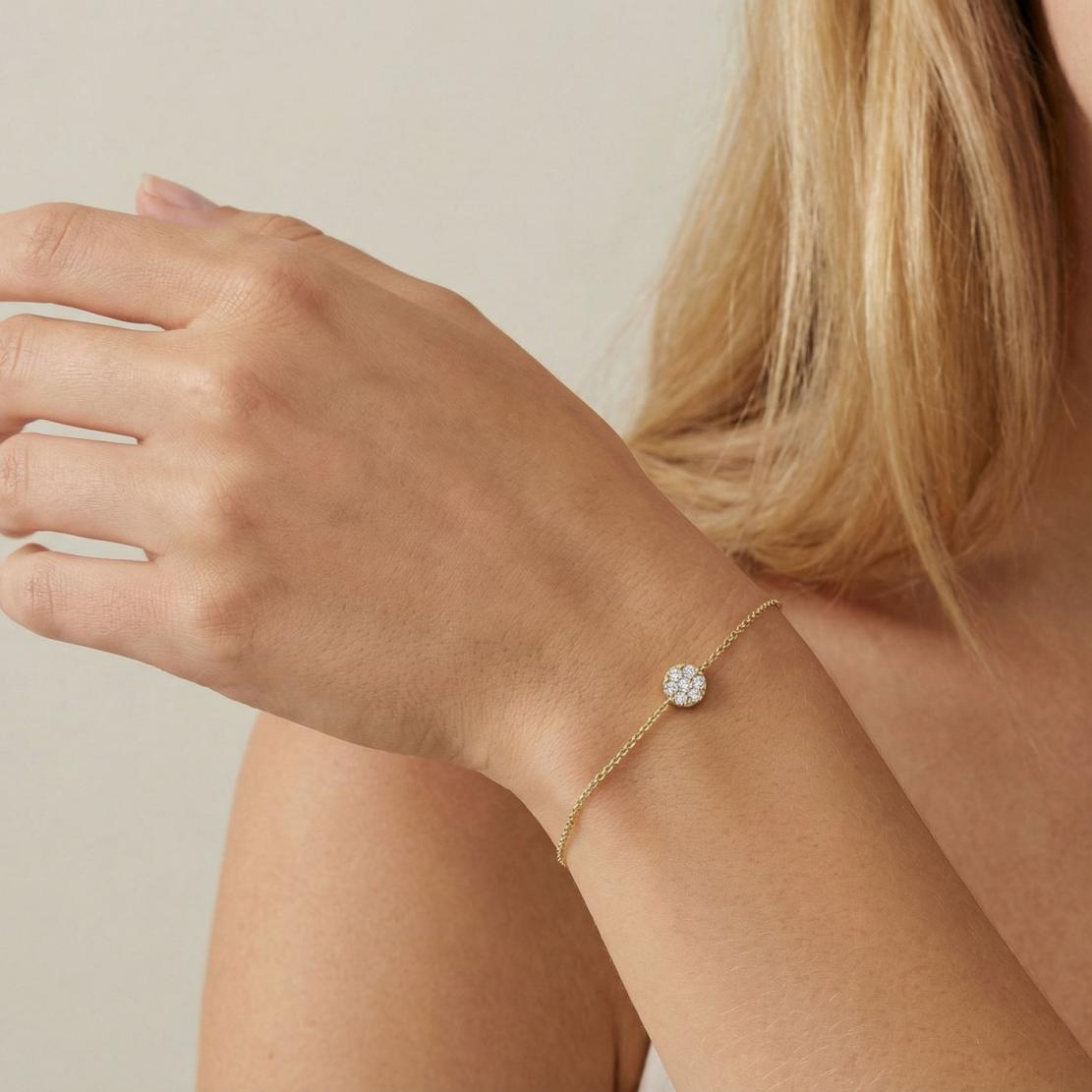 Diamantový náramek Jocelyn, žluté zlato