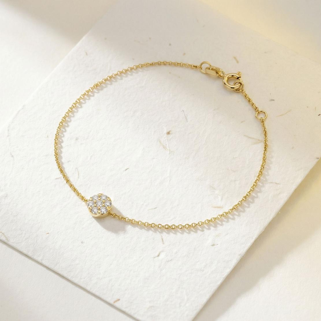 Diamantový náramek Jocelyn, žluté zlato