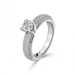 Diamantový zásnubný prsteň Bella, striebro