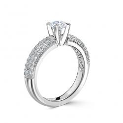 Diamantový zásnubný prsteň Bella, striebro