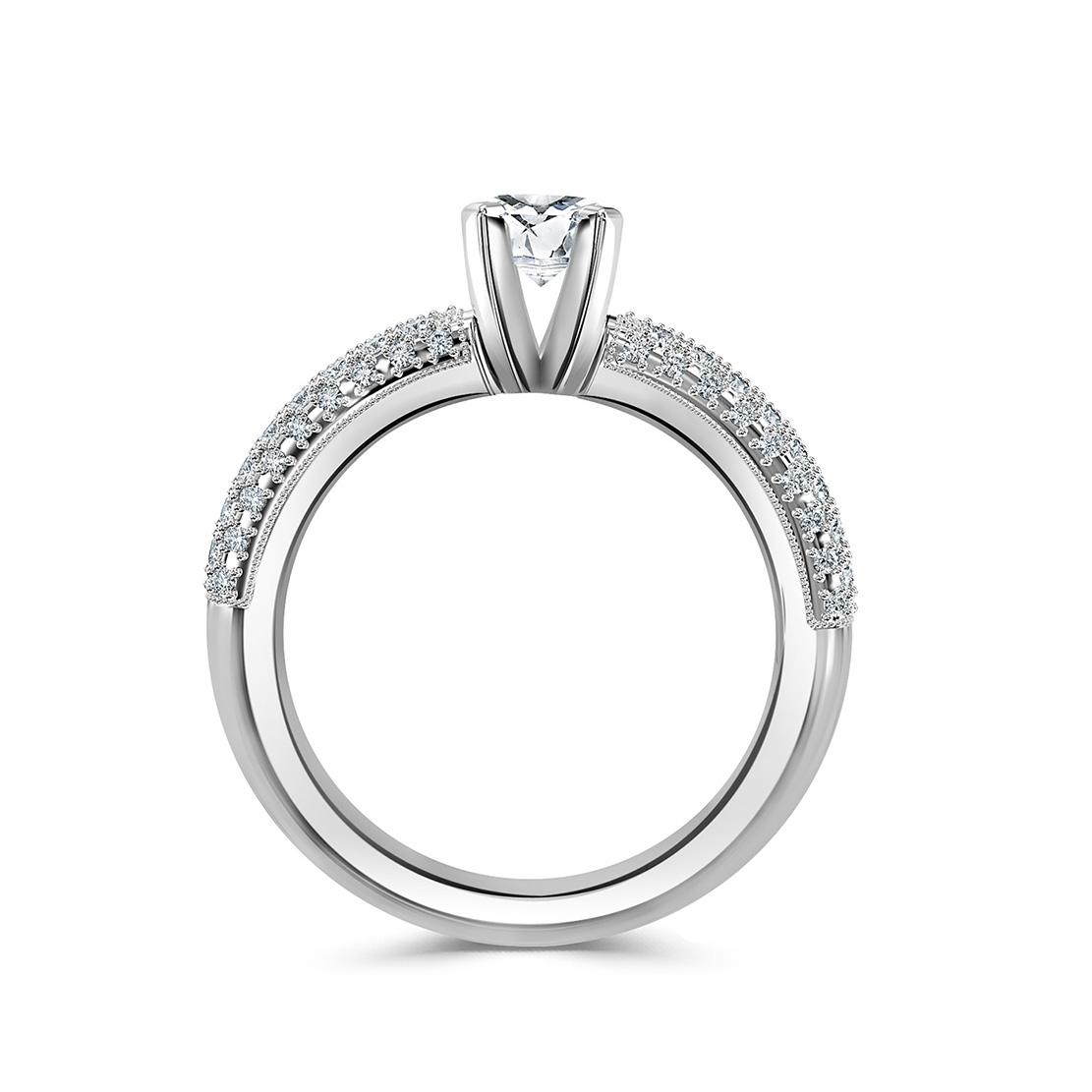 Diamantový zásnubný prsteň Bella, striebro