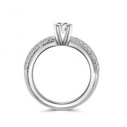 Diamantový zásnubný prsteň Bella, striebro