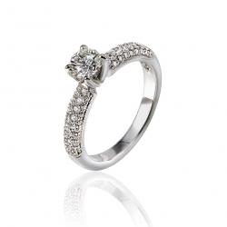 Diamantový zásnubný prsteň Bella, striebro