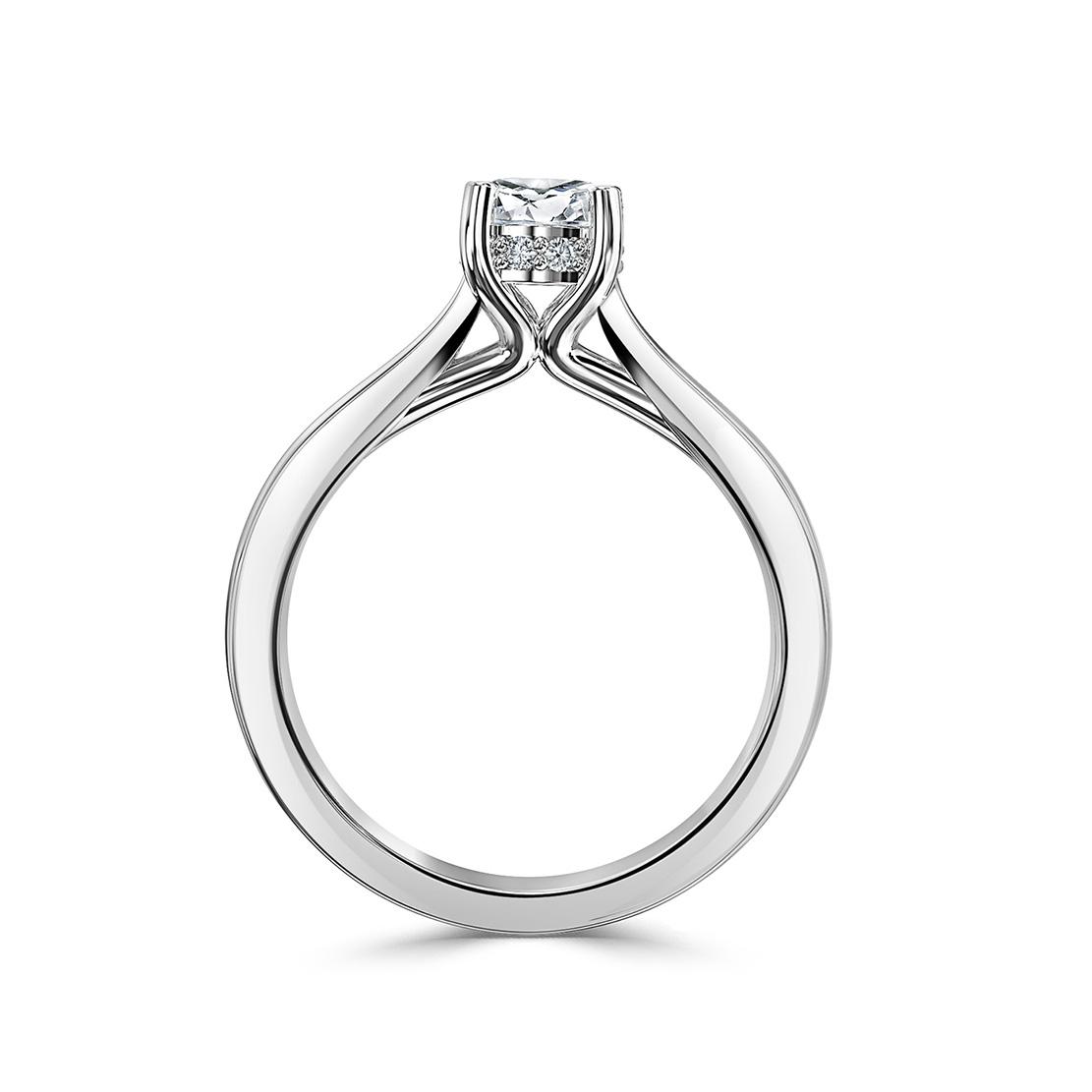 Diamantový zásnubný prsteň Agostina, striebro